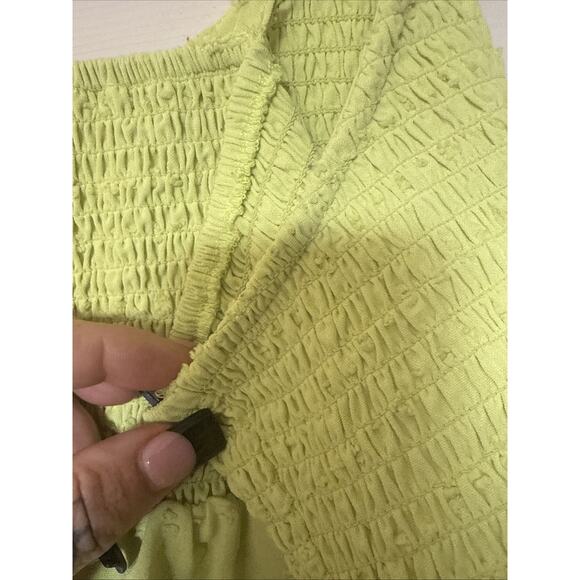 Forever 21 Women's Plus Size 3X Green Y2K Smocked Peplum Cropped Tank - Picture 9 of 9